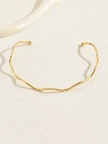 Fashionable Alloy Wavy Collar Suitable For Women's Daily Wear - Yellow Gold - View 5