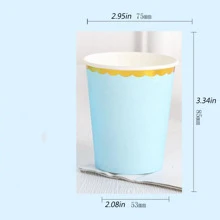 10入組貝殼邊一次性杯子 - 白色 - 查看 3