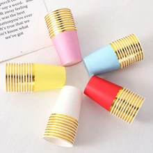 10入組貝殼邊一次性杯子 - 白色 - 查看 2