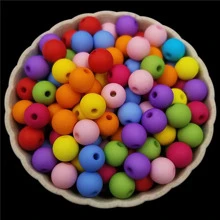 40 piezas/set 8mm unicolor mate acrílico cuentas redondas para Fabricación de joyas , Pulsera con collar - Rosa - Ver 3