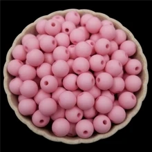 40 piezas/set 8mm unicolor mate acrílico cuentas redondas para Fabricación de joyas , Pulsera con collar - Rosa - Ver 1