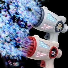 1pc Plastic Bubble Machine, Funny 32-hole Portable Bubble Gun For Party - Red - View 2