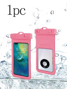 Bolsa de natación, funda impermeable para teléfono, bolsa impermeable, bolsa para teléfono móvil, cubierta de PVC, bolsa deportiva esencial para crucero - Rosa - Ver 1