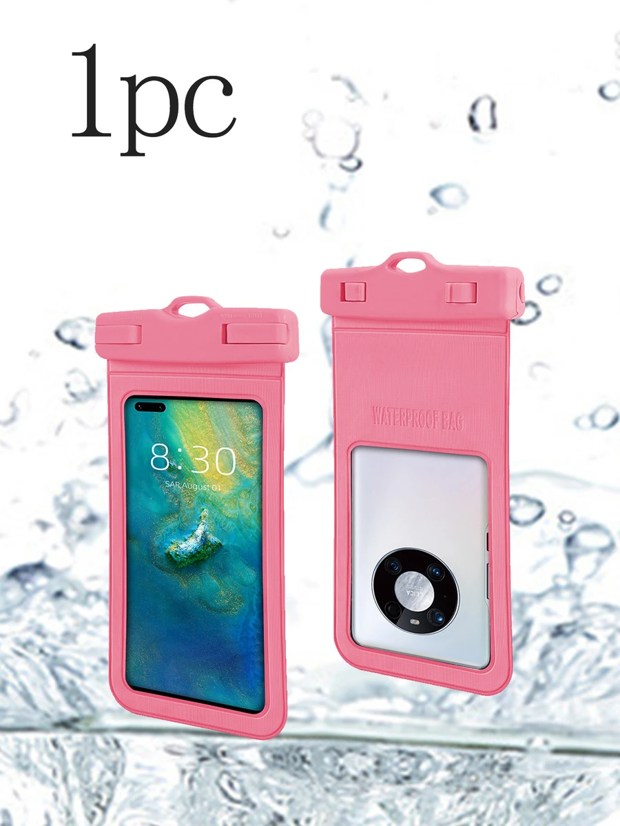 Bolsa de natación, funda impermeable para teléfono, bolsa impermeable, bolsa para teléfono móvil, cubierta de PVC, bolsa deportiva esencial para crucero - Rosa - Ver 1