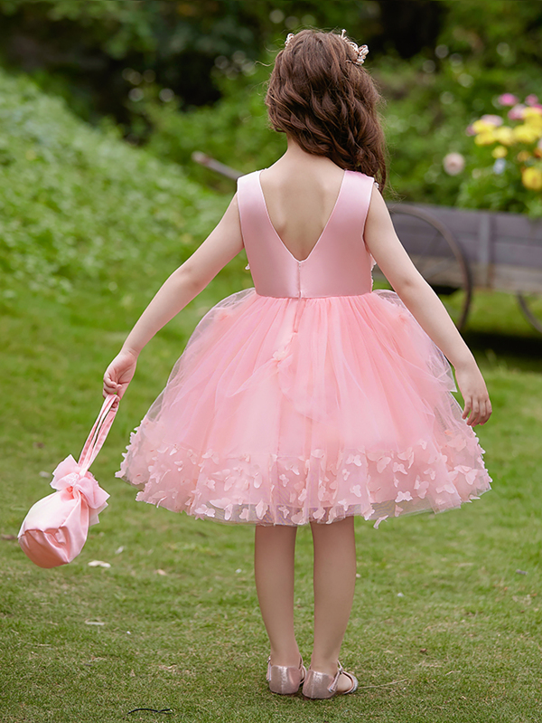 Toddler Girls Appliques Mesh Overlay Gown Dress SHEIN USA