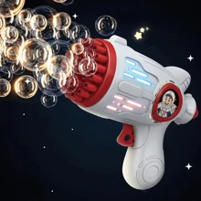 1pc Plastic Bubble Machine, Funny 32-hole Portable Bubble Gun For Party - Red - View 8