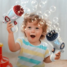 1pc Plastic Bubble Machine, Funny 32-hole Portable Bubble Gun For Party - Red - View 7