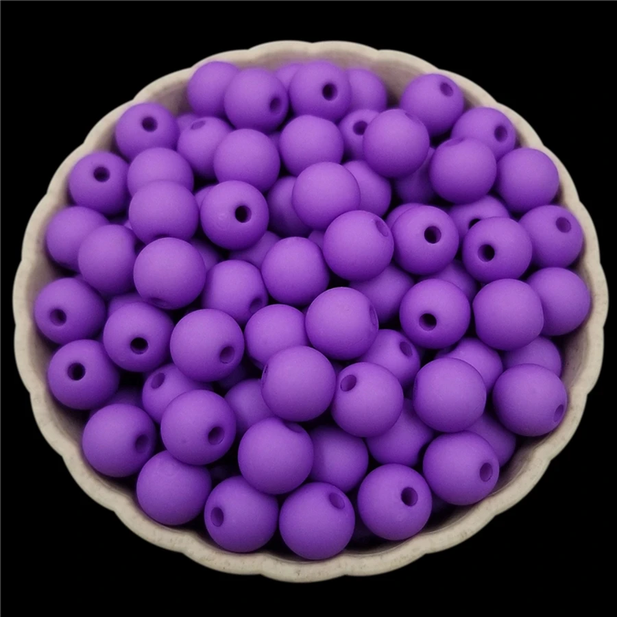 40入組/包8mm素色彩色磨砂亞克力珠子DIY首飾製作和項鍊