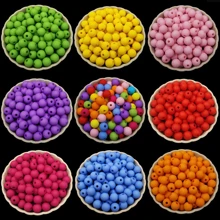 40入組/包8mm素色彩色磨砂亞克力珠子DIY首飾製作和項鍊