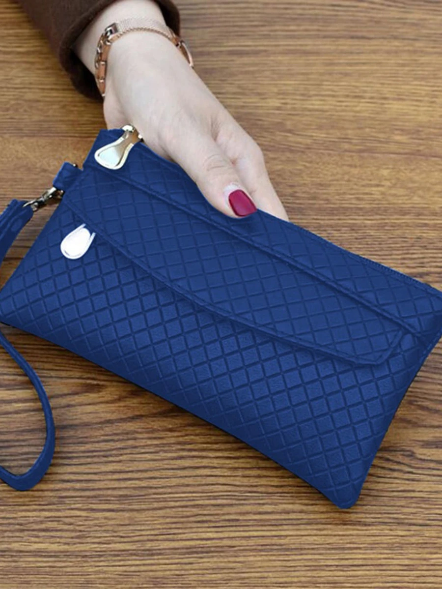 PU 皮革女士手拿包 女士手机袋 女式手机钱包 校园用品 教师礼物 返校女士钱包 钱包 长款钱包 腕包钱包