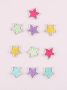10 piezas Parche termoadhesivo con diseño de estrella - Multicolor - Ver 1
