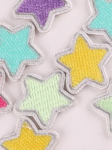 10 piezas Parche termoadhesivo con diseño de estrella - Multicolor - Ver 2