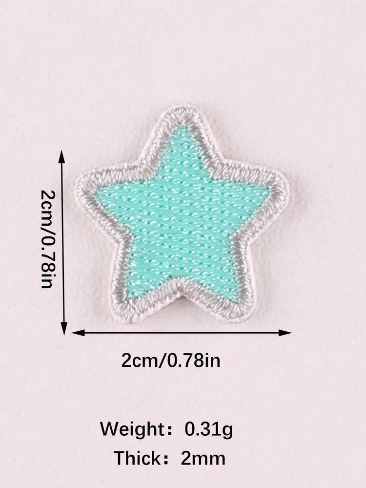 10入組星形設計熨燙貼片 - 彩色 - 查看 8