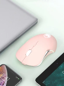 Rechargeable Wireless Mouse - Pink - View 3