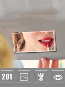 1入組不銹鋼耐用汽車遮陽板化妝鏡 - 銀色 - 查看 2