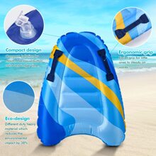 Inflatable Surf Body Board With Handles, Lightweight Swimming Floating Surfboard Aid Mat Learn To Swim, Beach Theme Surfing Swimming Summer Water Fun For Adult Pool Float, Beach Essentials, Beach Accessories