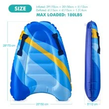 Inflatable Surf Body Board With Handles, Lightweight Swimming Floating Surfboard Aid Mat Learn To Swim, Beach Theme Surfing Swimming Summer Water Fun For Adult Pool Float, Beach Essentials, Beach Accessories