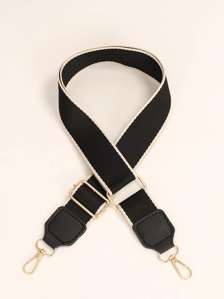 可调节包带、手提包腰带、宽肩带、包带替换件、配件、礼品、装饰礼品配件 - 黑色 - 查看 1