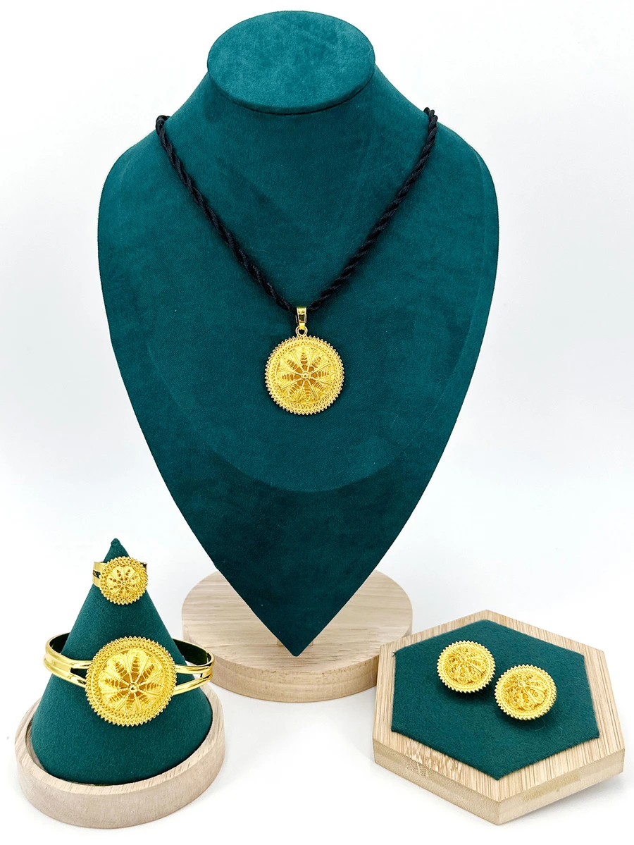 A套裝5精美首飾套裝,包括項鍊,手環,耳環,戒指,A完美禮品適合女士 - 套裝 - 查看 1