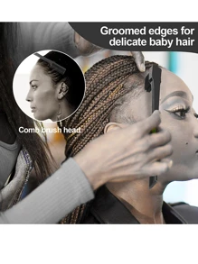 Juego de Herramientas de peinado de cabello negro para mujer de 3 piezas para el regreso a la escuela - Negro - Ver 5