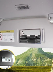 1入組不銹鋼耐用汽車遮陽板化妝鏡 - 銀色 - 查看 6