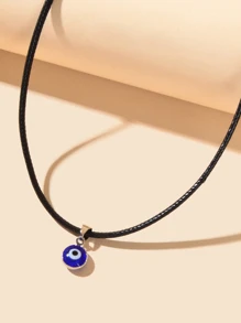 1 pieza Collar con colgante de moda de resina aojo adecuado para de mujeres uso diario - Negro - Ver 4