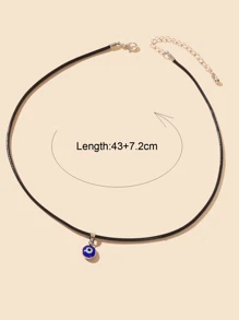 1 pieza Collar con colgante de moda de resina aojo adecuado para de mujeres uso diario - Negro - Ver 3