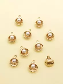 20 Chiếc Hỗn Hợp Hợp Kim Đồ Đi Biển Màu Vàng Mặt Dây Chuyền Cho Dây Làm Phụ Kiện Trang Sức Ngày Lễ - Màu vàng - Xem 3