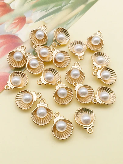20pcs Mixed Alloy Seashell Gold Color Pendant For DIY Necklace Jewelry Accessories Holiday