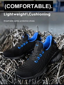 堅不可摧的男女鋼頭工作鞋，舒適安全的運動鞋，具有良好的牽引力