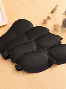 1入組素色隨機3D眼罩 - 黑色 - 查看 4