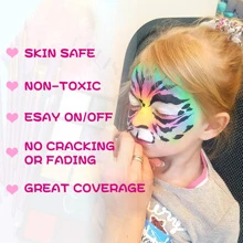 UCANBE Macaron Face Body Paint Set, 15 Colors Painting Palette Makeup Kit + 10 Colorful Artist Brushes, Oil Base Paint Set for Halloween, Cosplay, Parties and SFX Costume - 1套 - 查看 4