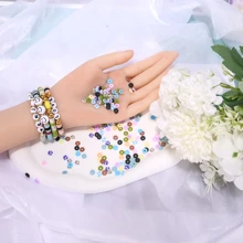 粘土珠手鍊製作套件，帶邪惡之眼繩，扁平圓形聚合物粘土珠珠寶製作套件，適合8-12歲女孩，帶吊飾和彈力繩，女孩工藝品禮品套裝 - 珠子套件 - 查看 6