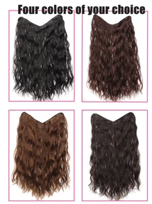 夾片波浪捲合成纖維接髮 - Light Brown - 查看 6