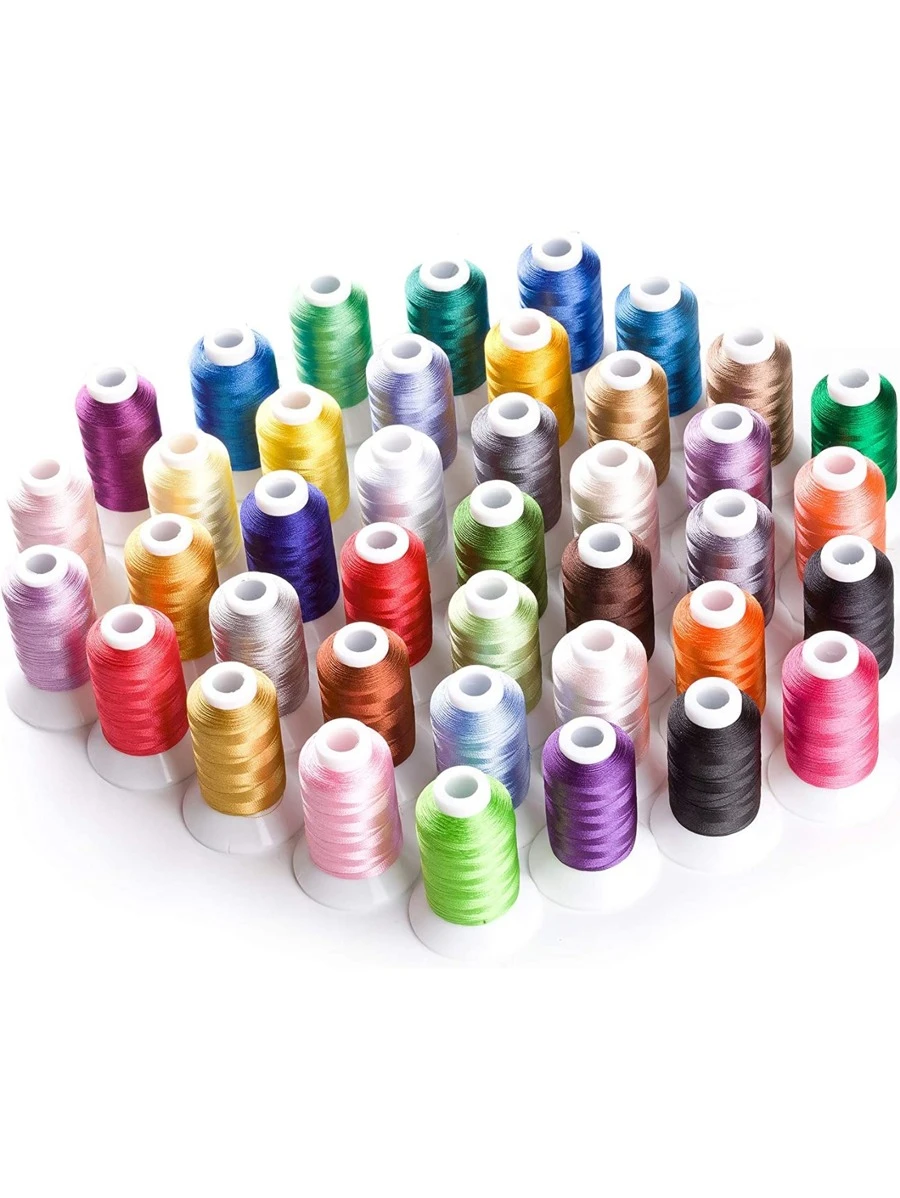 Simthread Brother 40 Colors 40 Weight Polyester Embroidery Machine Thread Kit 550Y(500M) for Brother Babylock Janome Bernina Embroidery and Sewing Machines