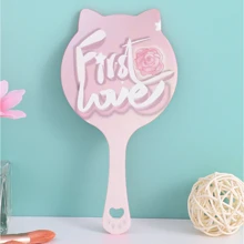 Gương mỹ phẩm cầm tay Máy tính để bàn Gương làm đẹp và tóc với tay cầm móng vuốt mèo - Nhiều màu - Xem 5