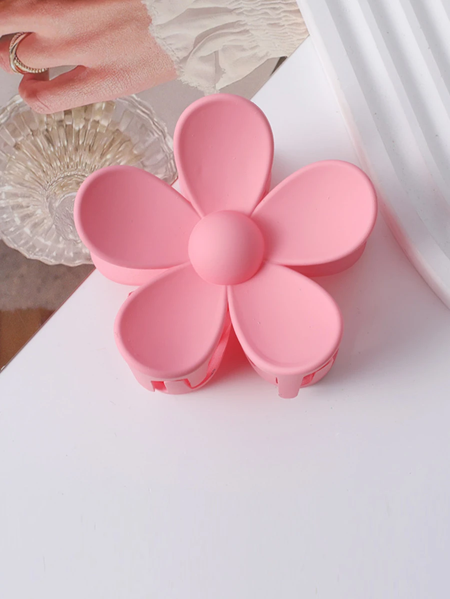 Flower Design Hair Clip - Pink - View 1