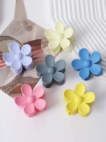 Flower Design Hair Clip - Pink - View 3