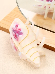 1入組可愛貝殼醋酸纖維材料強和彩色髮爪適合女孩,海灘風格 - 彩色 - 查看 3