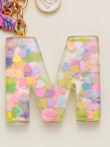 Llavero letra y mariposa accesorio - Rosa - Ver 2