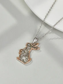 H Z JEWERLY cute Rabbit Charm Necklace - Multicolor - View 2