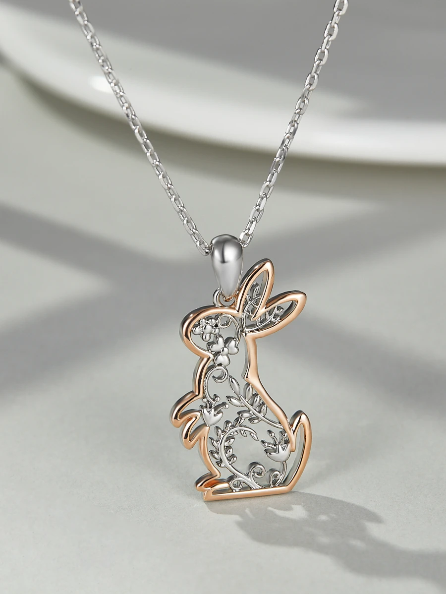 H Z JEWERLY cute Rabbit Charm Necklace - Multicolor - View 1