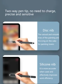 1pc Multi-Function Double Ended Touch Screen Stylus Pen - Black - View 6