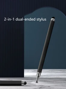 1pc Multi-Function Double Ended Touch Screen Stylus Pen - Black - View 2
