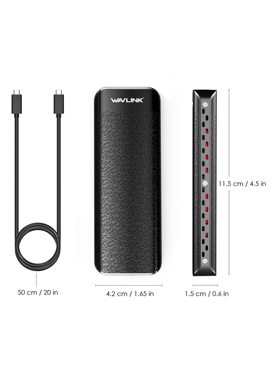 Thunderbolt 3 SSD Enclosure, WAVLINK TypeC Thunderbolt 3 NVMe PCIe M