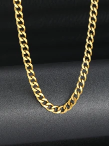 1 件 40/50/60 厘米青少年朋克嘻哈链项链，适合男孩，街头饰品，适合日常佩戴，送给朋友的圣诞礼物 - 金黃色 - 查看 1