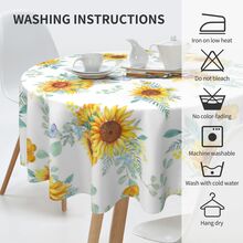 Sunflower Print Tablecloth - Multicolor - View 3