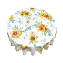 Sunflower Print Tablecloth - Multicolor - View 7