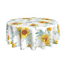 Sunflower Print Tablecloth - Multicolor - View 8