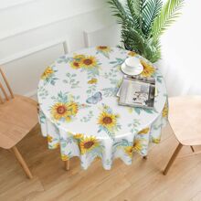 Sunflower Print Tablecloth - Multicolor - View 1